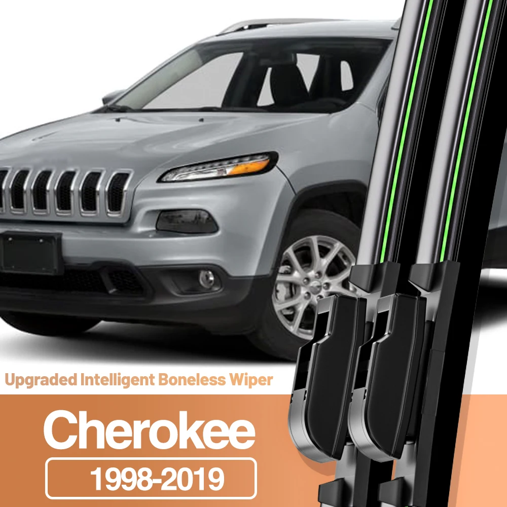 2x For Jeep Cherokee XJ KJ KK KL 1998-2019 Front Windshield Wiper Blades Windscreen Window Accessories 1999 2010 2015 2016 2018