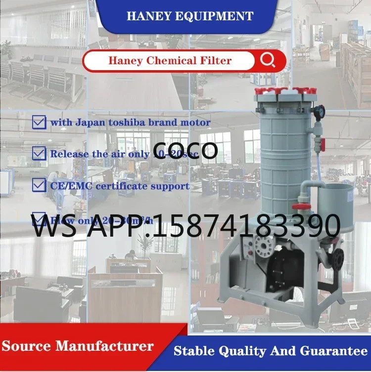 High Precision Electroplating Filter Machine, Haney Industrial Chemical Liquid Circulation Filter for Nickel/Copper/Chrome