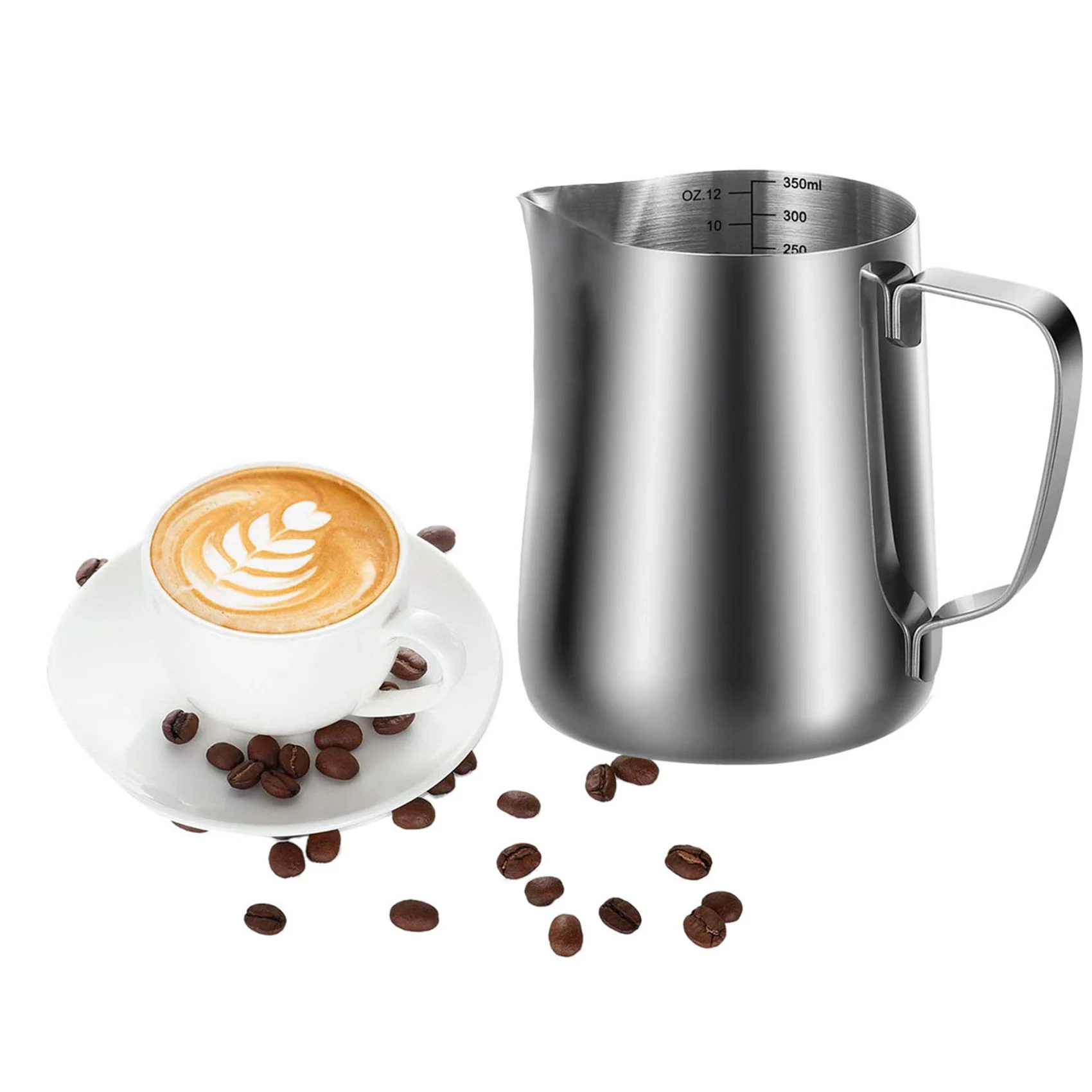 2X Milk Frothing Pitcher 350Ml (12Oz)Steaming Pitchers Milk Coffee Cappuccino Latte Art Barista Steam Pitchers Milk Cup