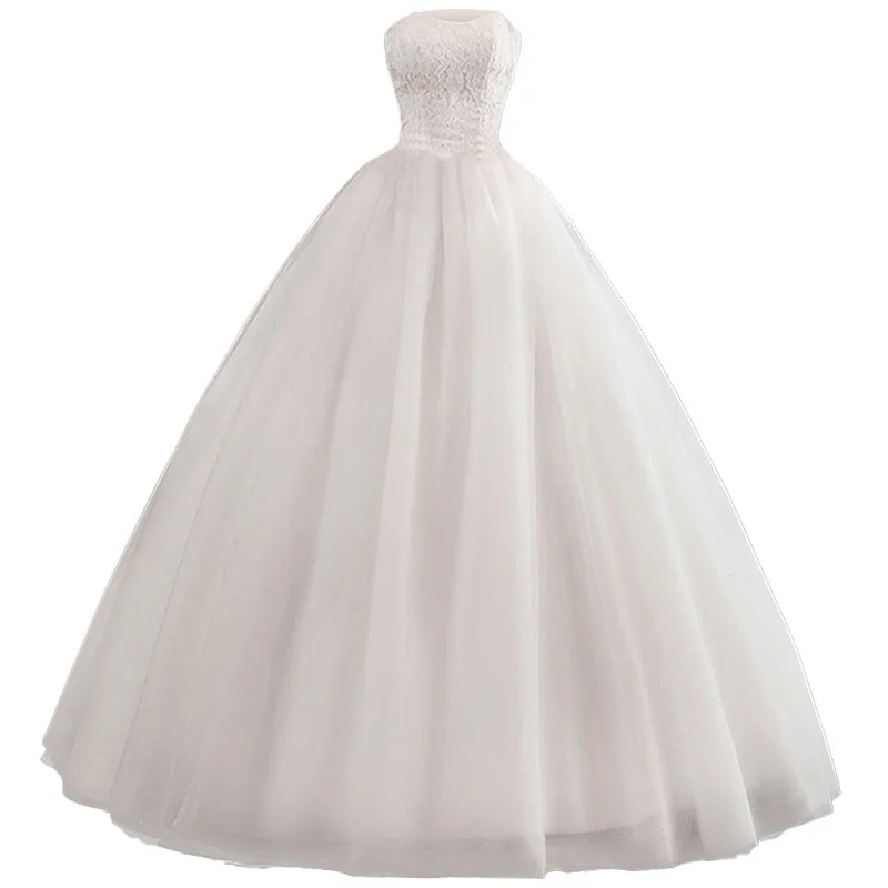 GIYSILE-Robe de Mariée sans Bretelles, Longueur au Sol, Style Coréen Minimaliste, Coupe Cintrée, Éducative, pour Femme