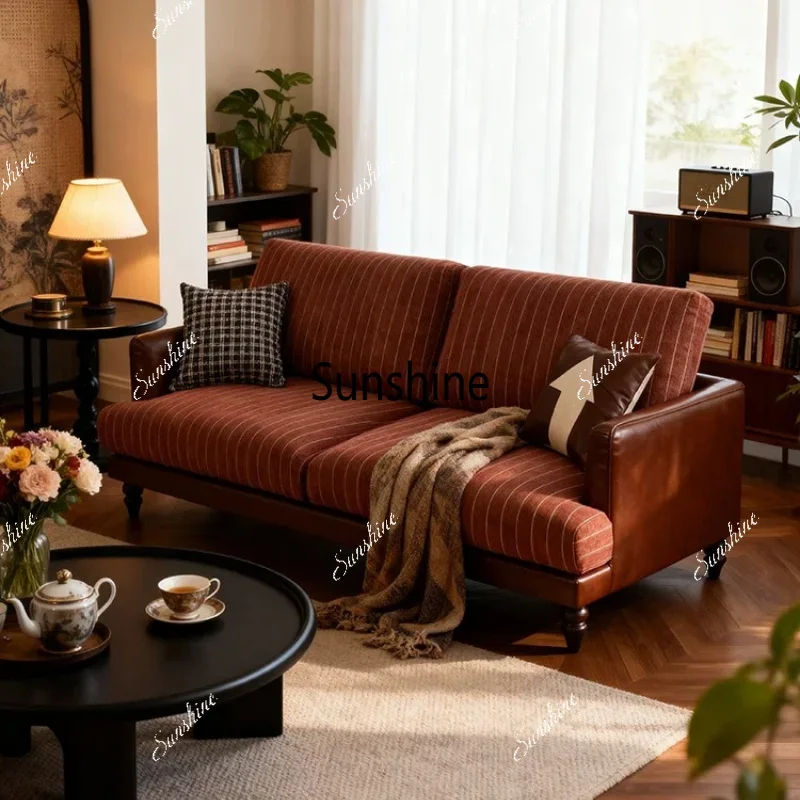 French retro sofa small apartment living room bed and breakfast apartment sofaTJ