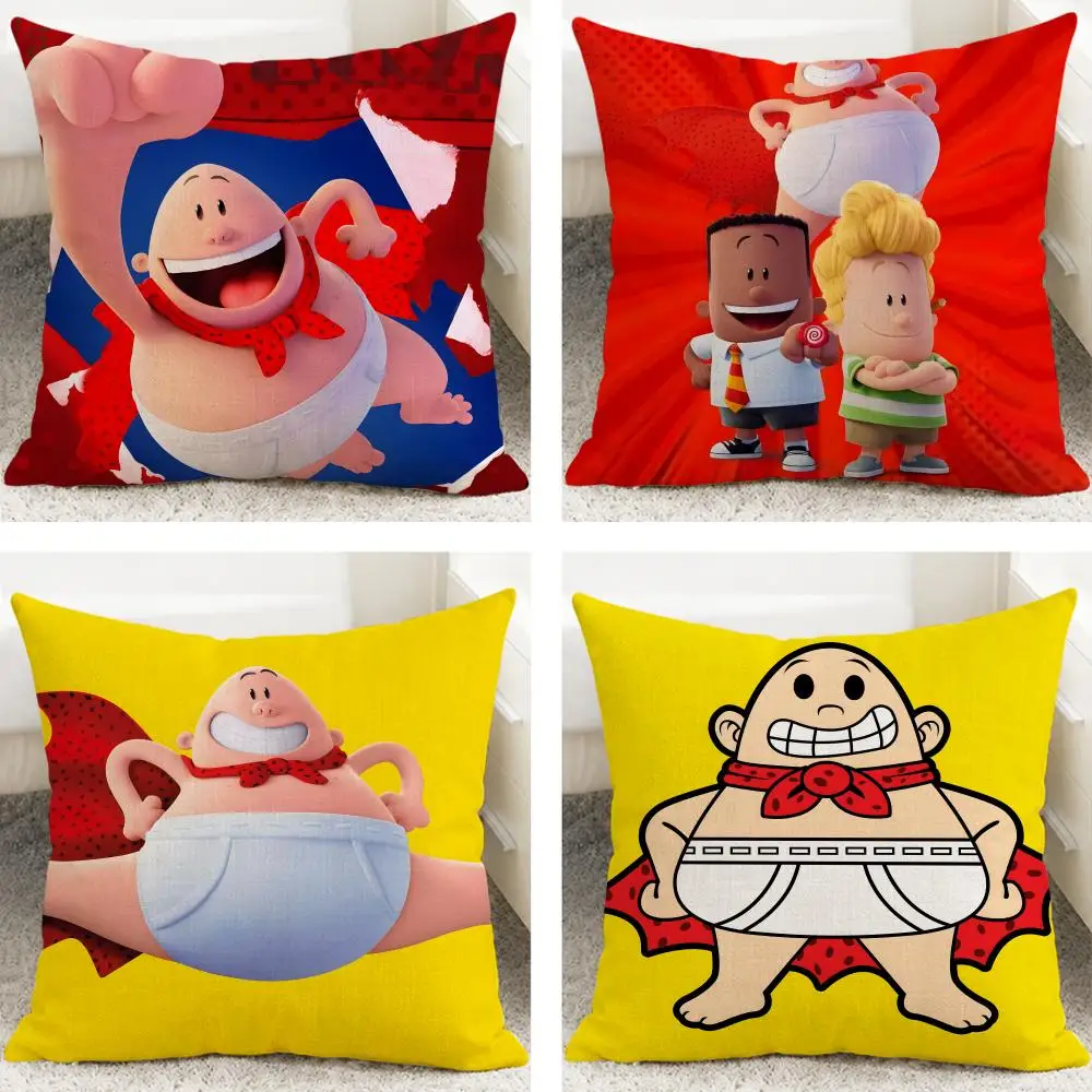 Book Captain Underpants Cushion Cover Cushion Covers Natural Linen Breathable Sofa Bedroom Decor Pillowcase