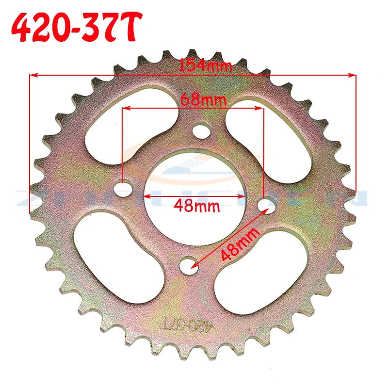 

420 37T 48MM motorcycle chain sprocket rear rear sprocket gear suitable for 420 chain 110cc 125cc 140cc Dirt Pit Bike Go-kart