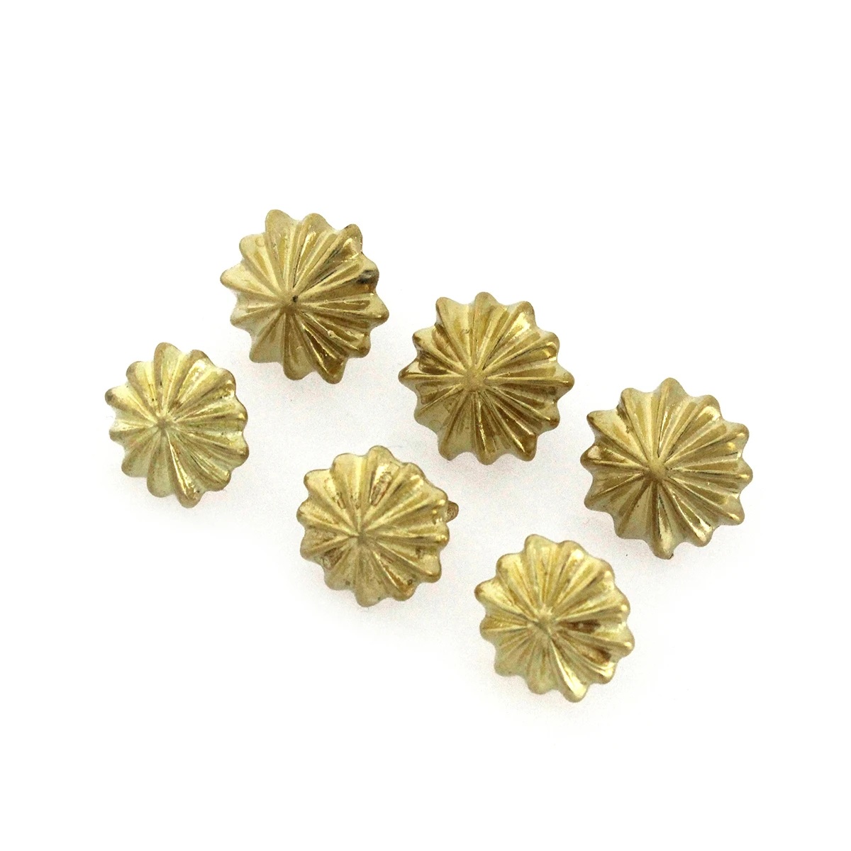 10Pcs High Quality Solid brass chrysanthemum prong conchos staples for leather bracelet belt decor Bag Strap Snap Hook 11mm/13mm