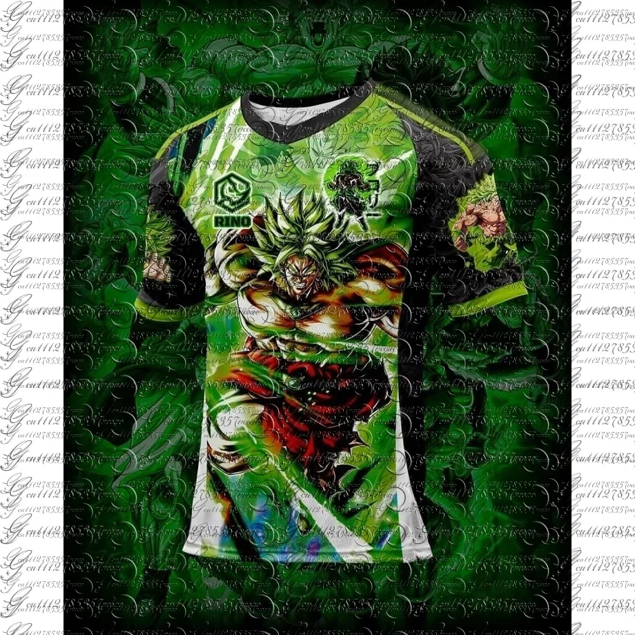 

2026 New Men's Football Jersey Dragon Ball 3D Printed T-shirt, Children's Animated Short Sleeved Jersey, Street Style Clothing