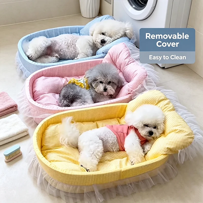 1 Peça Cama para Pets Estilo Princesa Adorável, Universal para Todas as Estações, Almofada Antiaderente, Tapete Sofá para Gatos e Cães de Pequeno e Médio Porte, Suprimento Diário para Pets