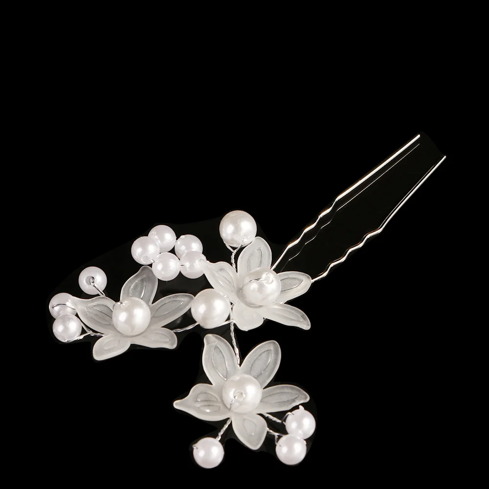 Flower Pearl Plait Hair Jewelry Beautiful Hairpin Hair Clip Flower Hairpin Bride Hairpin Headdress