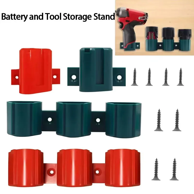 Battery Holder Tool Holder for Milwaukee for Makita  for Bosch 10.8V 12V,Wall Mounted Battery Tool Storage Bracket Display Rack