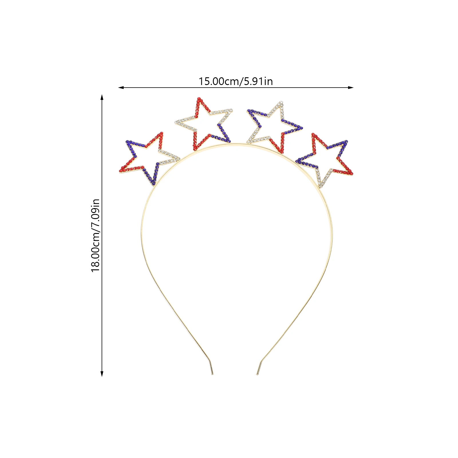 

Pentagram Headband Silver Star-shape Hair Accessories Lightweight Durable Independence Day Party Decor Cute Hoops