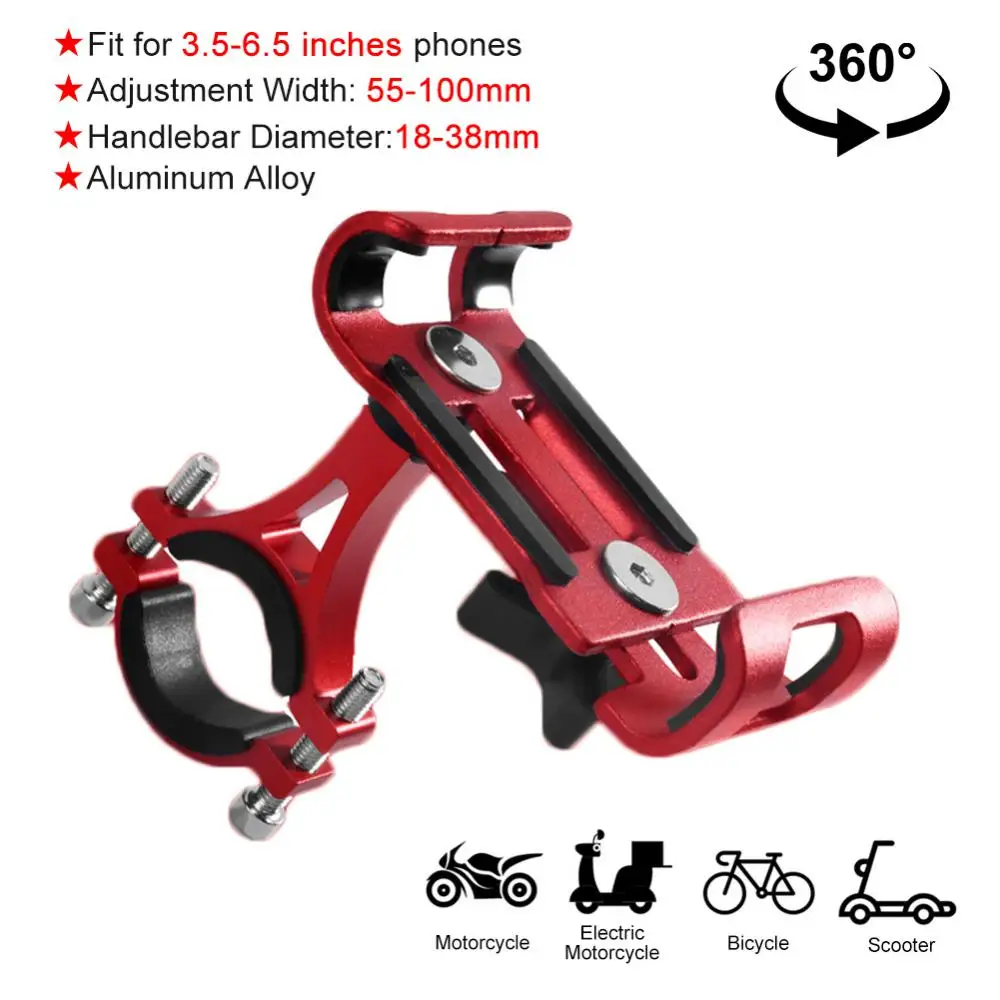 RYRA Aluminum Alloy Bicycle Phone Holder Handlebar Motorcycle Mount Anti-slip Bike Support Metal Holder For All Smartphone Stand