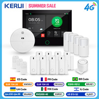 KERUI 7-inch Large IPS Touch Screen Home Alarm Panel 4G LTE GSM WiFi Wireless Alarm Security System Burglar Tuya Smart Alexa