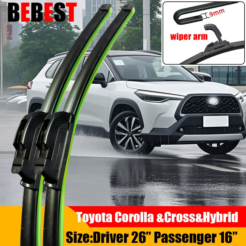 Escobillas de limpiaparabrisas delanteras para Toyota Corolla 2007-2023 2021 2022, accesorios para ventana de parabrisas, Corolla Hybrid Corolla Cross