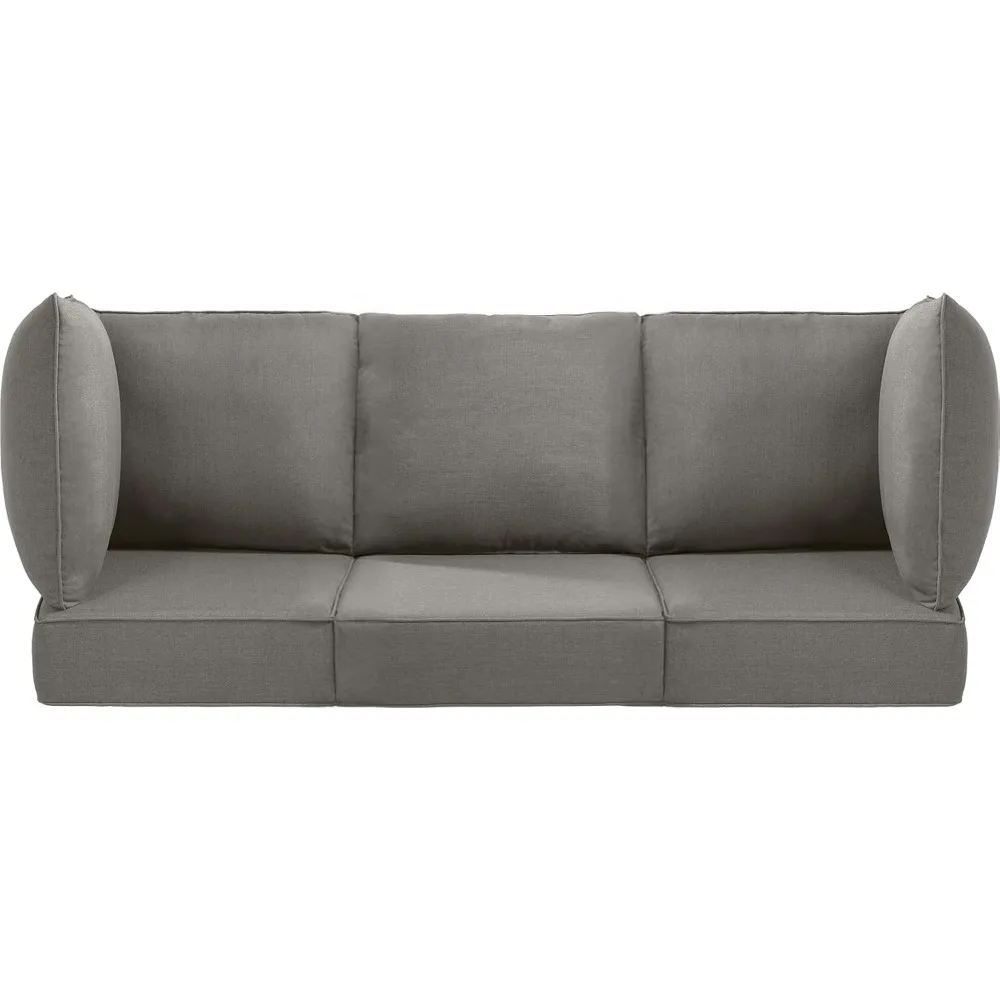 

Luxury 24x24x6 Outdoor Couch Cushions Set of 3 - Water-Repellent 8-Piece Cushion Set for Outside Rattan Wicker 3-Seat Sofa