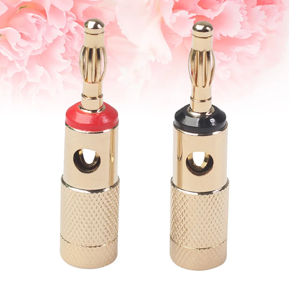 1Pair Gold Plated Banana Connector Speaker Plug Spiral Type for Sound System Wire Banana Connector