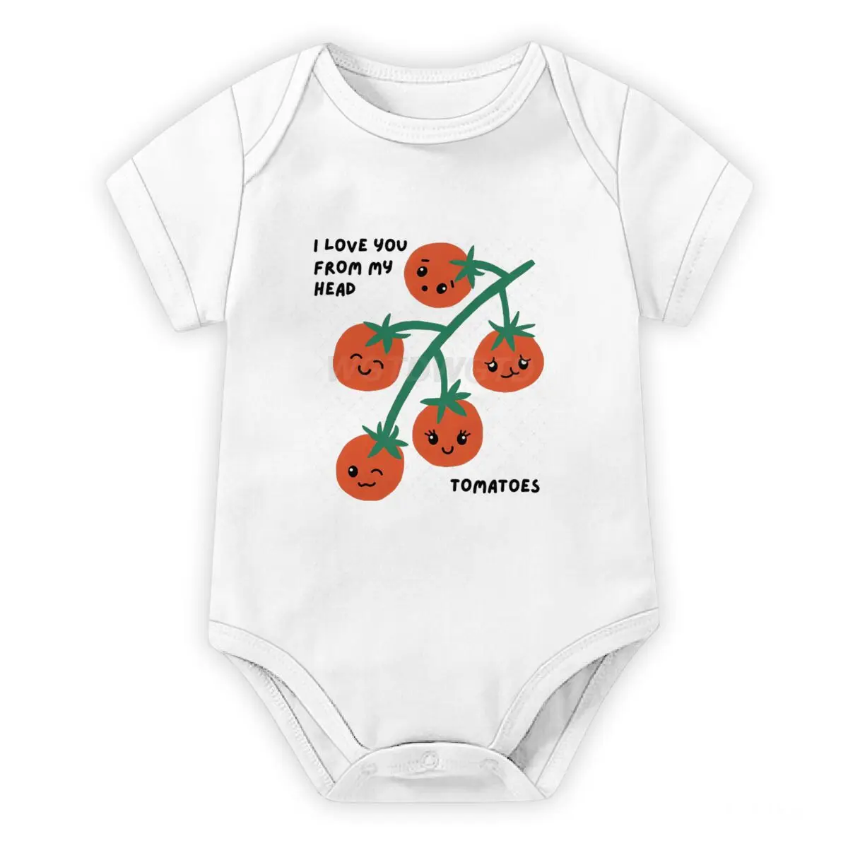 Cute Tomato Graphic Bodysuit I Love You From My Head Tomatoes Baby Onesie Farm Fresh Cartoon Baby Jumpsuit Girl Boy Clothes