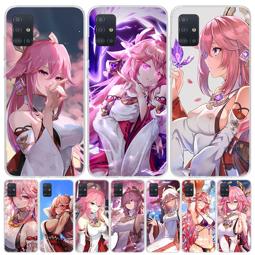 Yae Miko Genshin Impact Case Phone Cover for Samsung Galaxy A51 A41 A31 A21S A21 A71 A50S A40 A30S A20E A10 A70 A6 A7 A8 A9 Fund