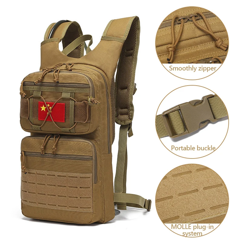 Mochila de hidratación para hombre, bolsa de asalto táctico para deportes al aire libre, escalada, ciclismo, bicicleta de agua, Molle, Camping,