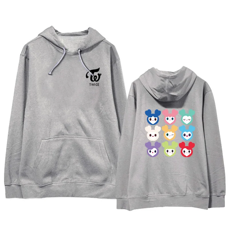 KPOP TWICE LOVELYS Album Hoodie Hip Hop Casual Loose Hooded Clothes Pullover Print Long Sleeve Sweatshirts kawaii Cartoon hoody