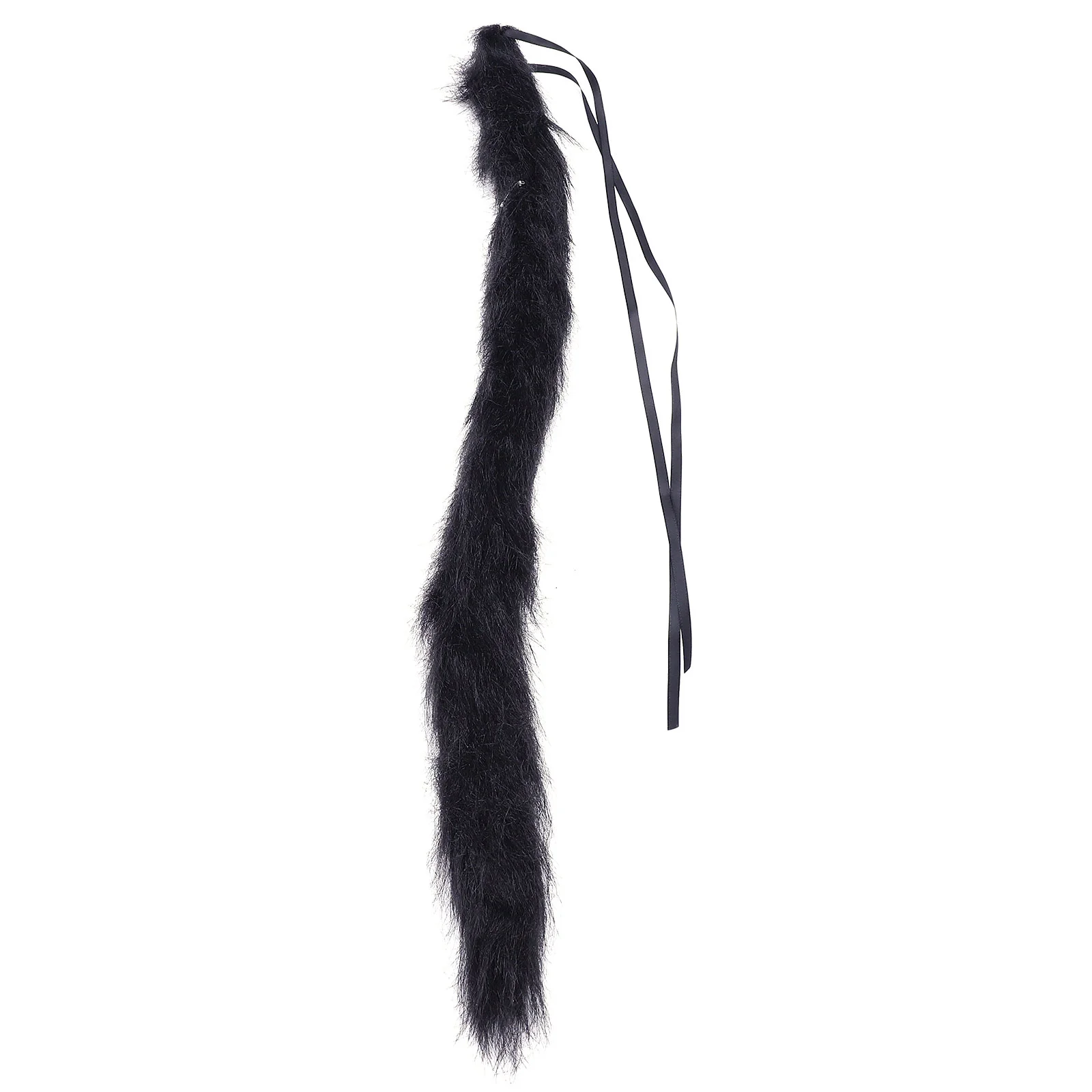 Cat Costume Decor Prop Halloween Tail Dress up Costumes Pendant Furry Black For