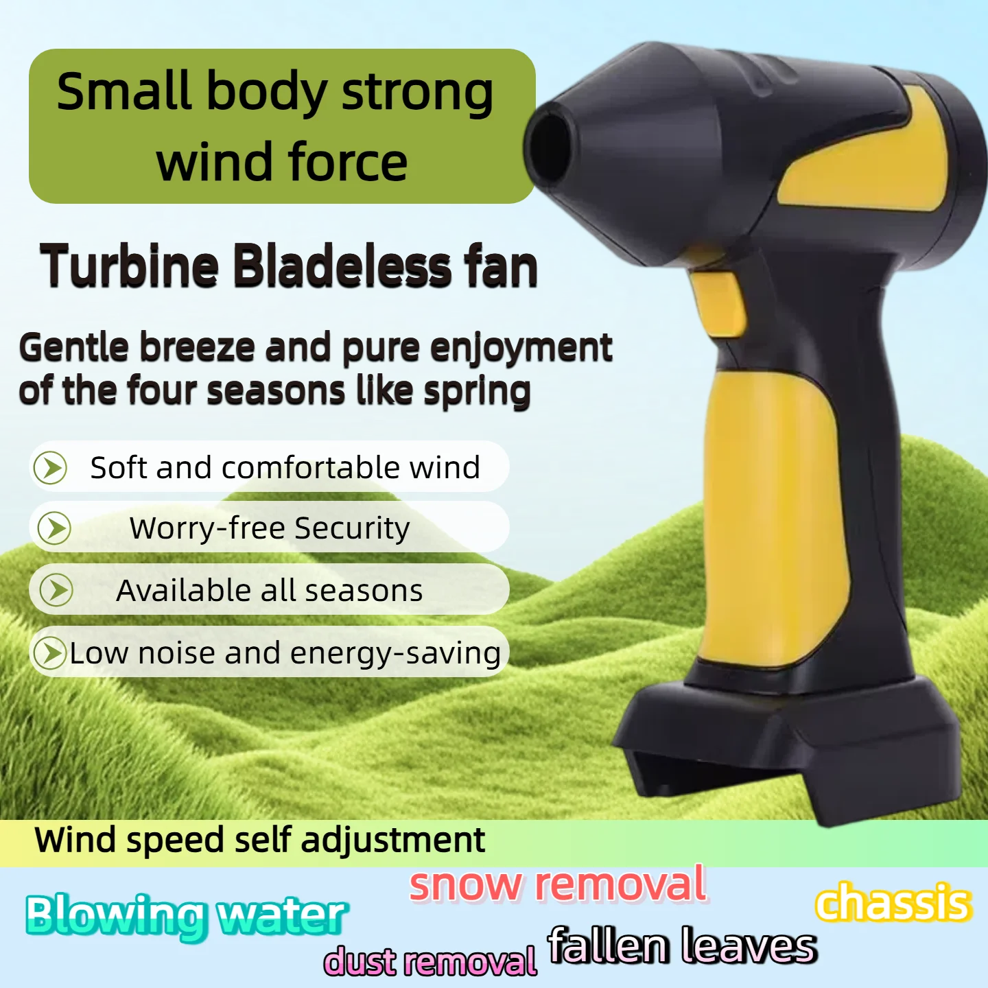 

Турбоструйный вентилятор, жестокий вентилятор для аккумулятора, 3-скоростная скорость ветра, бесщеточный двигатель, пылеуловитель, сушилка, прочный, простой в установке