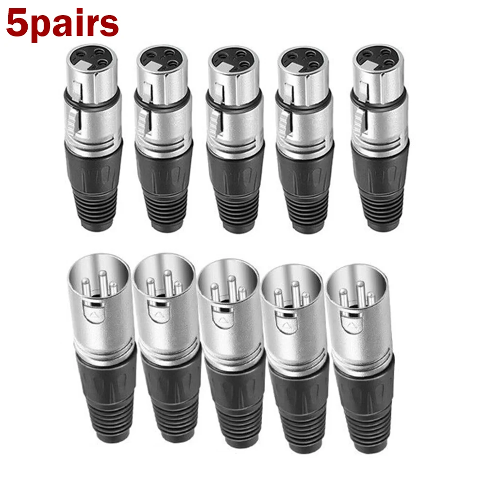 5 Pairs, XLR 3-pin Female Connectors XLR For DMX 3 Pin Female MIC Snake Audio Microphone Cable Connector