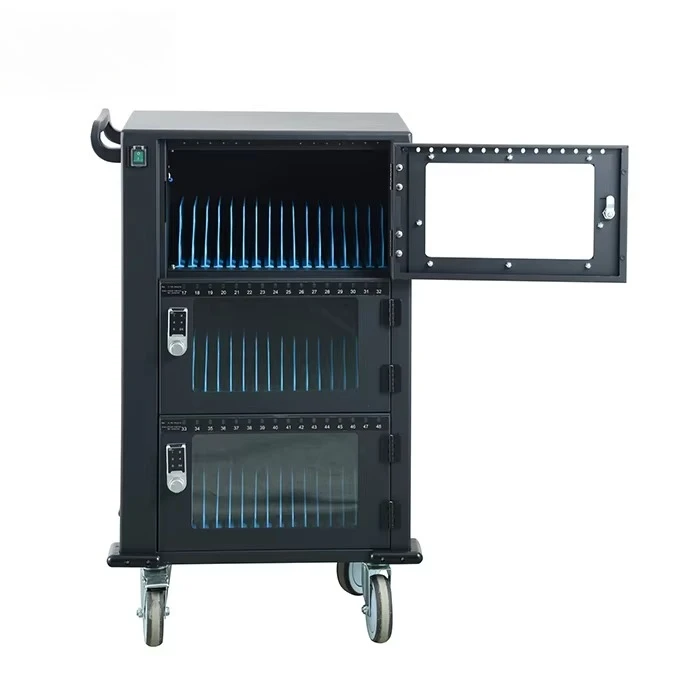 Picture 6: Max 12'' USB 2.0 Tablet Charging Cabinet,Total 48 Devices,3 Different Compartments With Passcode Lock