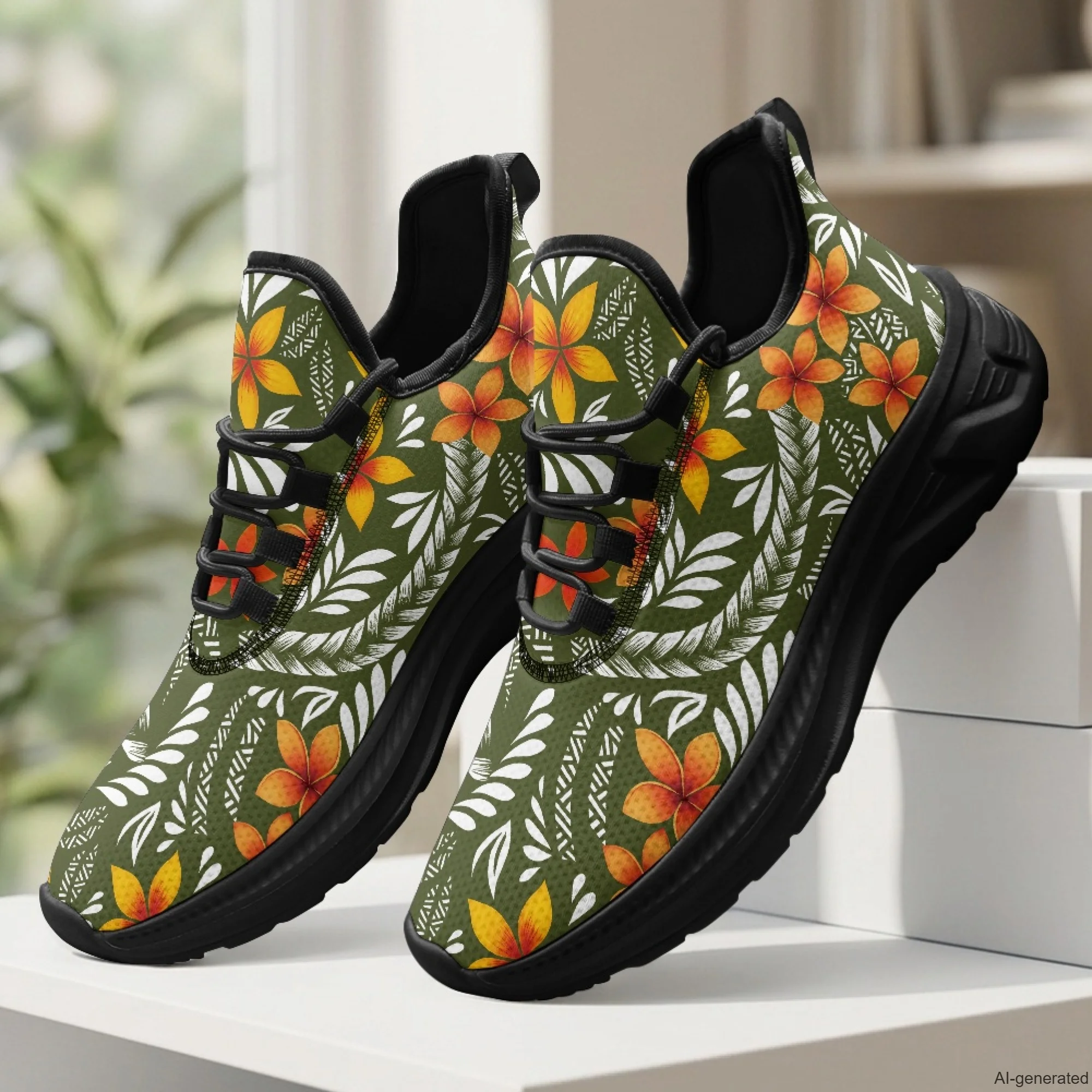 XIXIRIMIDO Womens Walking Shoes Hawaiian Print Football Sneakers Mens Gym Sports Casual Fashion Shoes Trainers Shoes 35-48