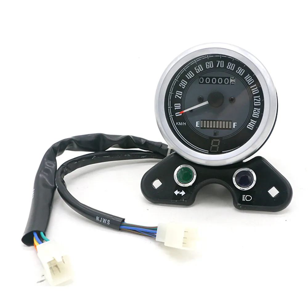 Motorcycle Retro Odometer Speedometer For Honda CG125 Cafe Racer Oil Gauge LED Signal Light Odometer Gear Display USB Charger