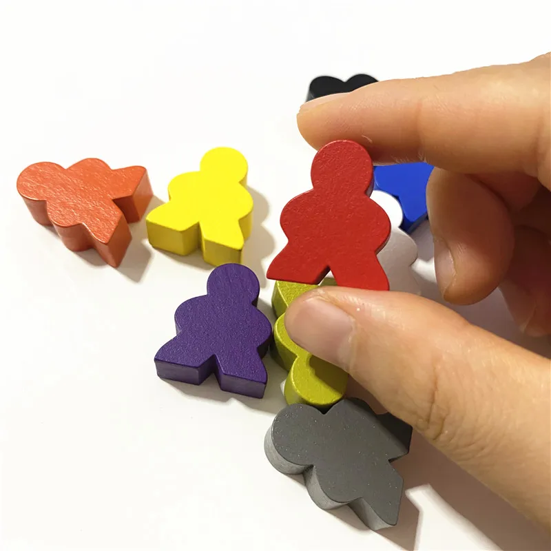 10Pieces Big Size 20*23*10mm Wooden Humanoid Chess Pieces For Meeples Board Game Accessories 20*23*10mm