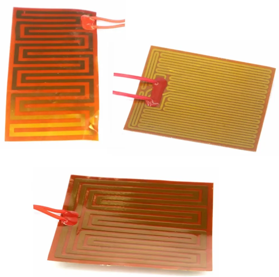 12V/24VDC Flexiable Eeletric Polyimide Film Heater Heating Element for Electrical Wires Oil Tank 3D Print