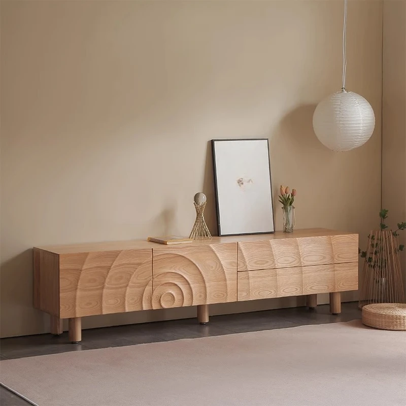 

Nordic solid wood TV cabinet, designer homestay simple TV cabinet, small apartment living room floor cabinet