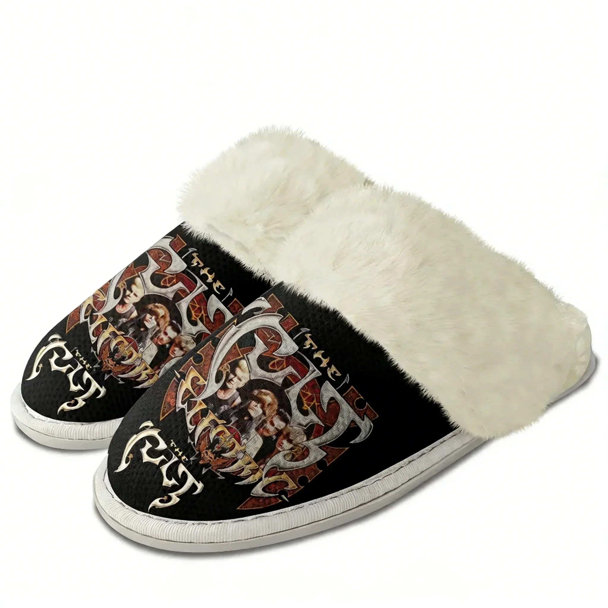 The Cult Electric Group Band Plush Slippers Keep Warm ShoesMens Womens Breathable Home Cotton Thermal Lightweight Slipper
