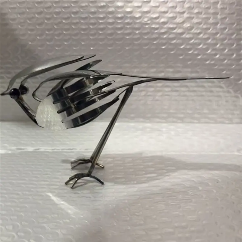 AB46-Handmade Iron Robin For Bird Figurine Art Decor For Home Garden Yard Ornament Gift For Bird Lovers