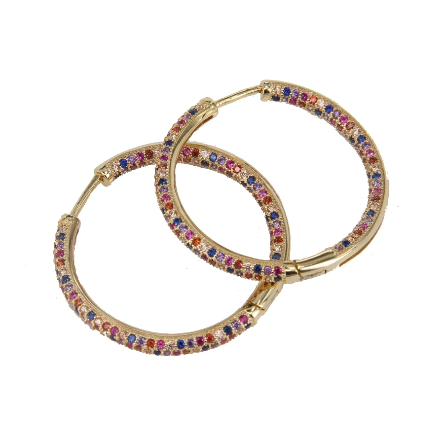 أقراط هيمستون توماس جولد مرصوفة بالكامل من الذهب الوردي، هدية مجوهرات رومانسية للنساء