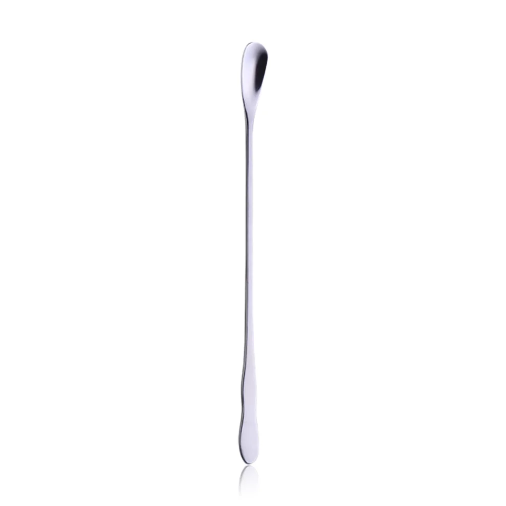 Mixing Spoon Stainless Steel Long Handle Household Handmade Cold Drink Stirring Scoops Bar Supplies Long Silver