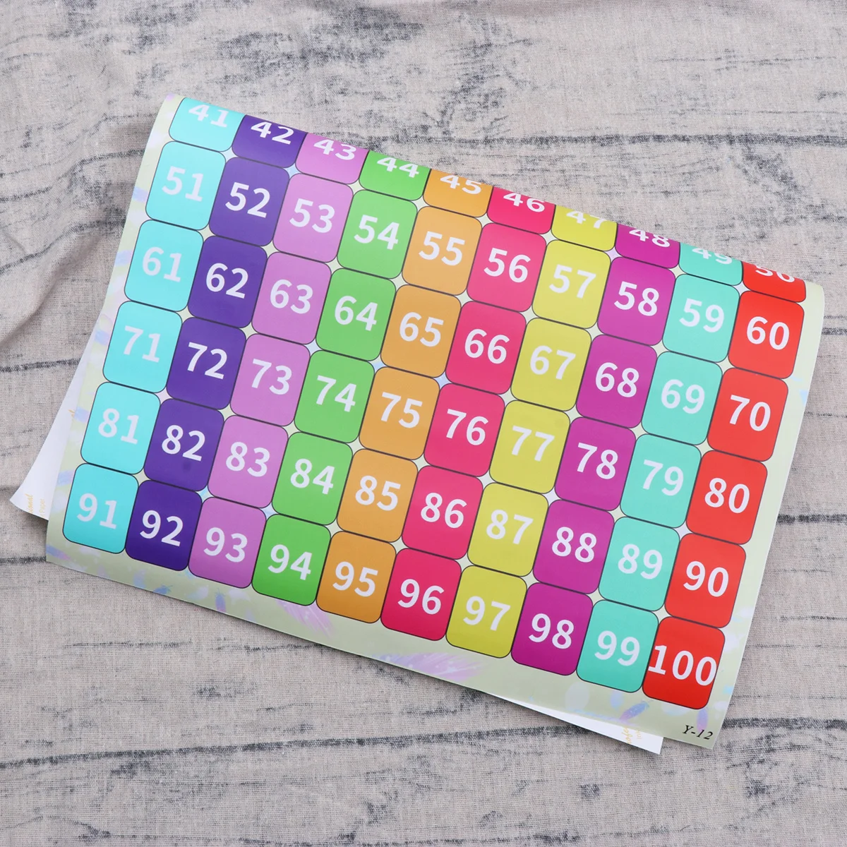 Numbers 1-100 Wall Chart Baby Education Bright Colorful Counting Poster for Preschool Learning Early Teaching Tool