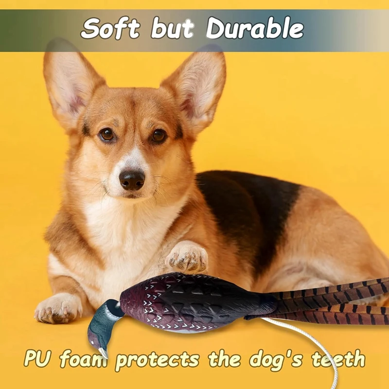 Pet simulation toy 2 Pcs Pheasant Dummy Bumper Toy for Hunting Retriever Dog Training,