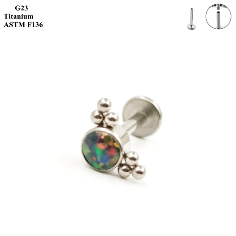 Delicate Korean Style Earrings G23 Titanium Piercing Jewelry Inlaid Zircon And Opal Versatile Women\'s Ear Bone Nails