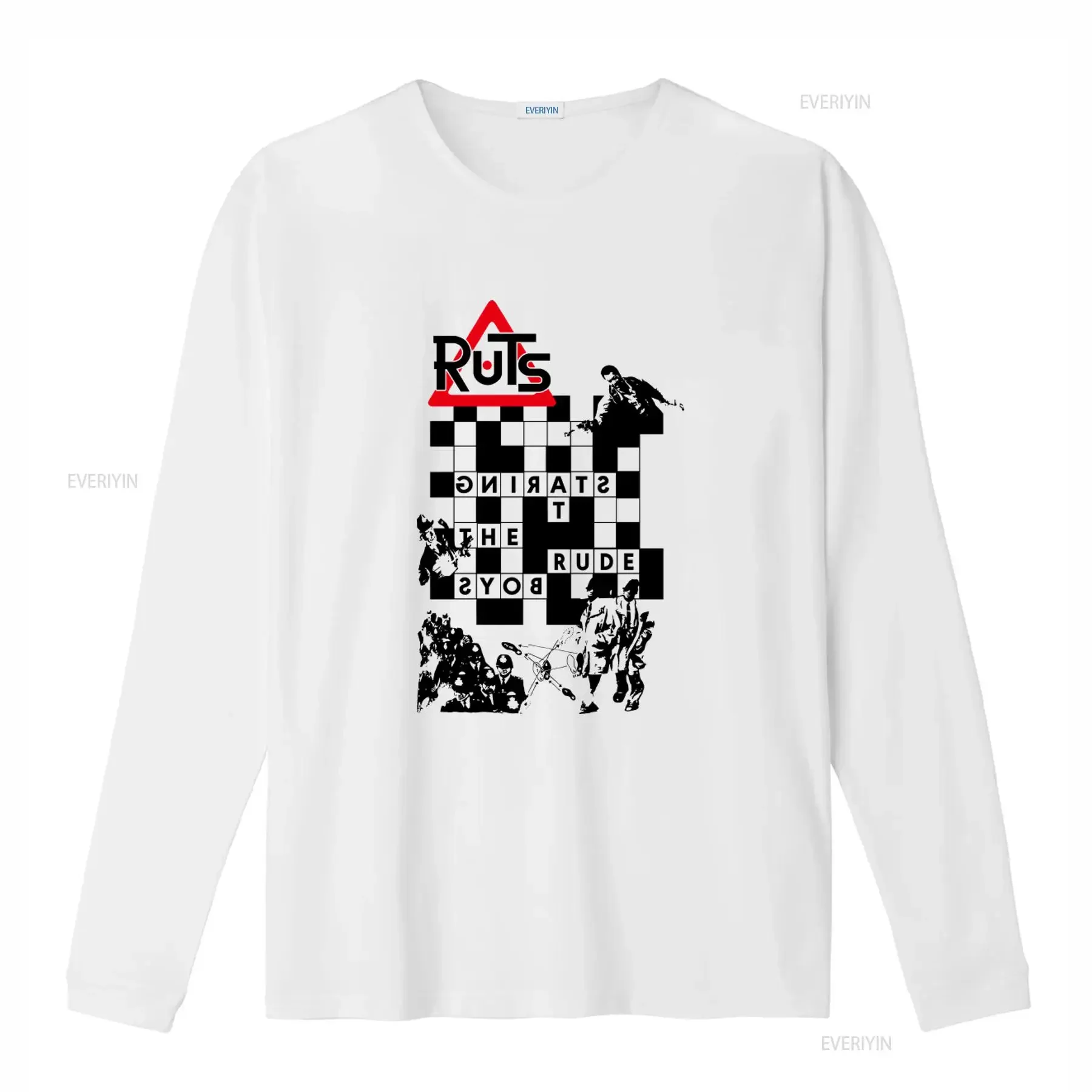 The Ruts Staring At Rude Boys 1977 Punk Rock Band T Shirt Dub Buzzcocks Uk Subs Post Clash Style vintage Washed Breathable