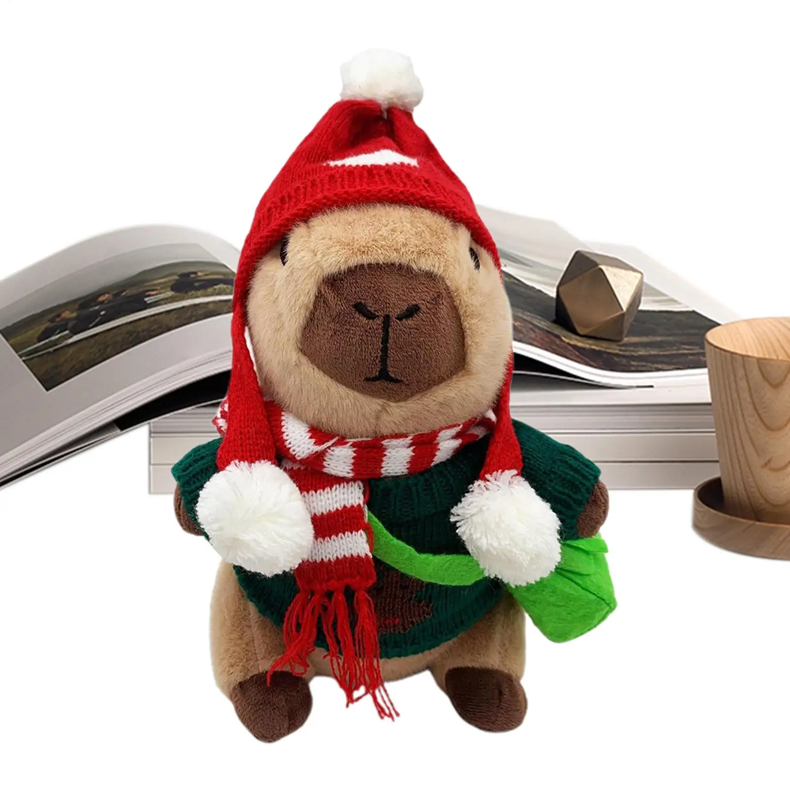 Capibara Peluche Con Vestiti Di Natale Giocattolo Sveglio Figurina 9.8in Capibara Vestire Giocattolo Per Ragazzi Ragazze Adulti Giovani Amici Viaggi