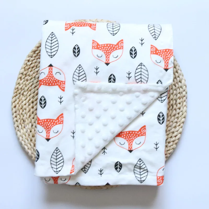 Baby Blanket Newborn Fox Lion Printed Cotton Flannel Swaddle Wrap Blankets For Infant baby Boys Girls Bedding stroller Quilts