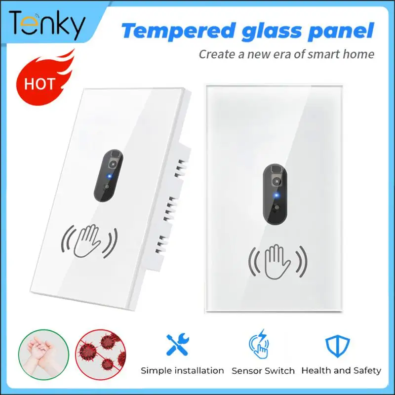 Tenky Smart Wall Light Infrared Sensor US Switch Glass Screen Panel 110V 220V 10A Electric Power No Touch Needed For Smart Home