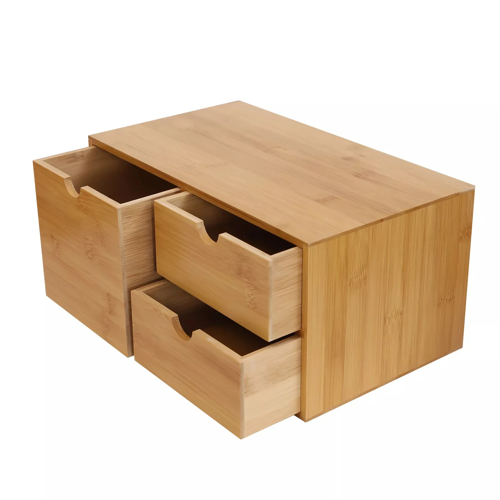 Bamboo Tabletop Organizer with Drawer, Storage & Organization Box for Home