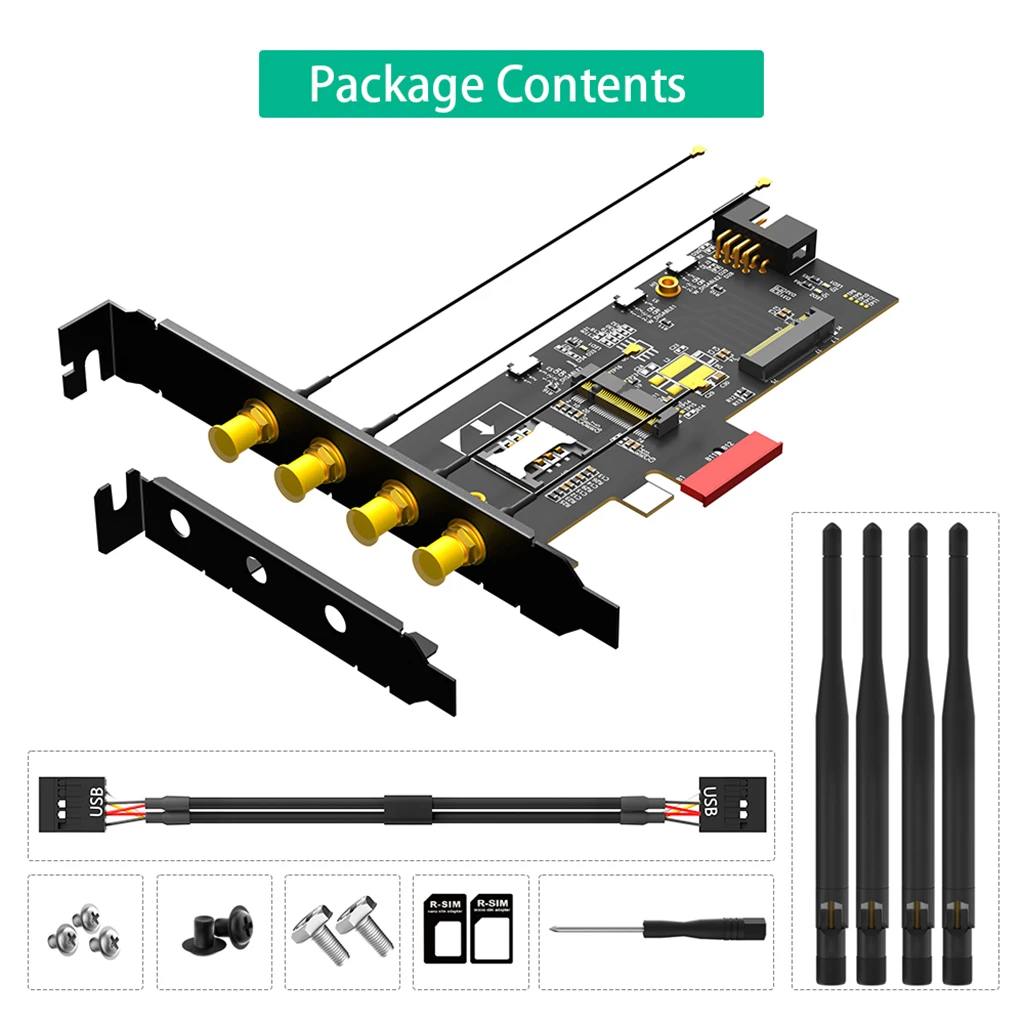

For M.2 Key A/Key E/Key A+E Wifi Card PCIe X1 Adpater for Key B 3042 3G/4G & WiFi Card Support NANO/Micro SIM/Standard SIM Card