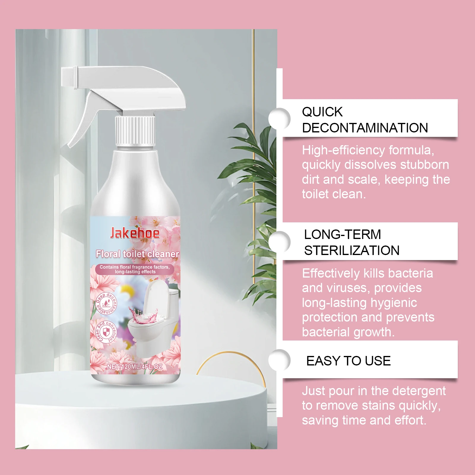 Toilet Bowl Cleaner Drain Tank Rose Fragrance Tablet Freshener Deodorization Stain Remover House Bathroom Cleaning Agent Product