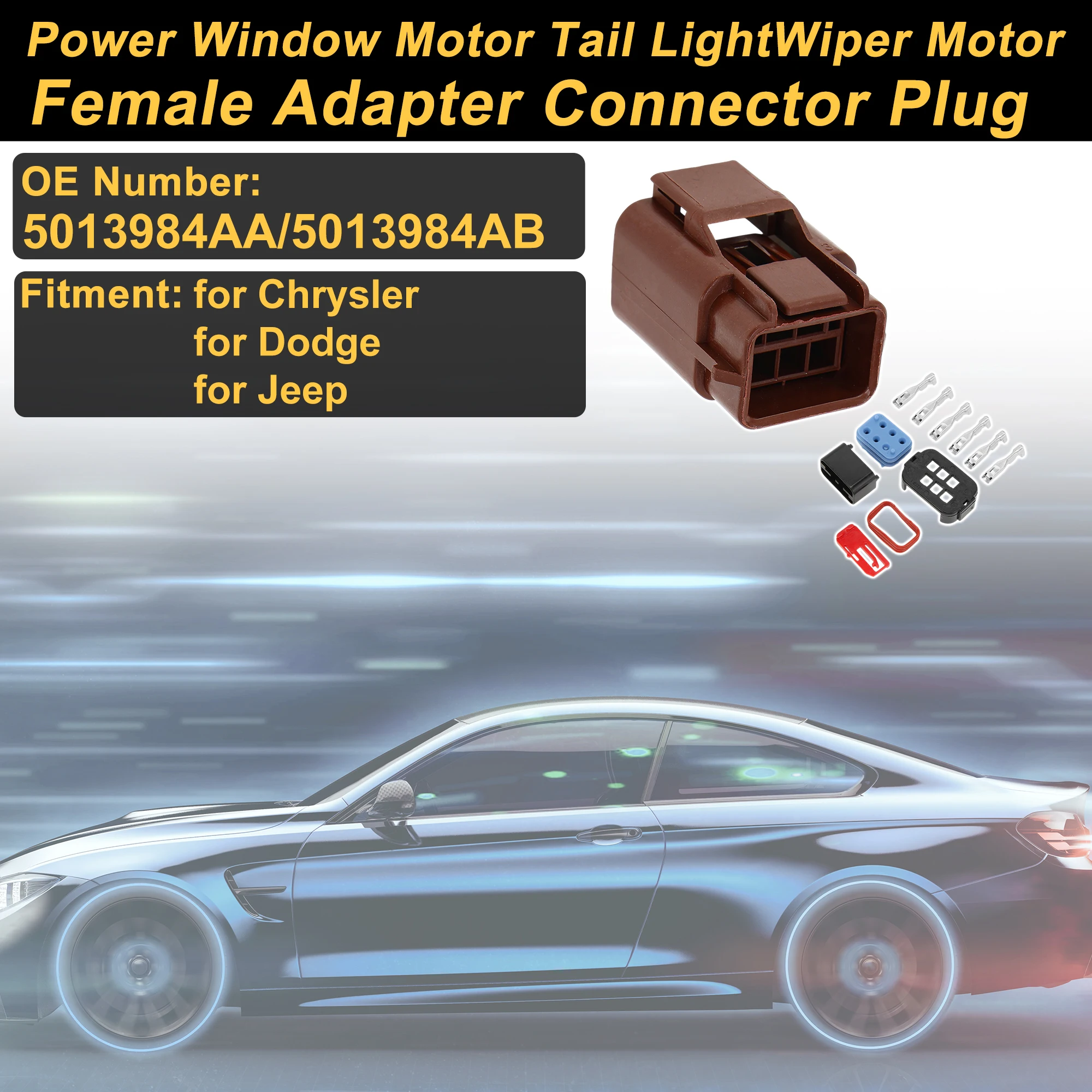 UXCELL Power Window Motor Taillight Wiper Motor Connector Plug for Chrysler 5013984AA