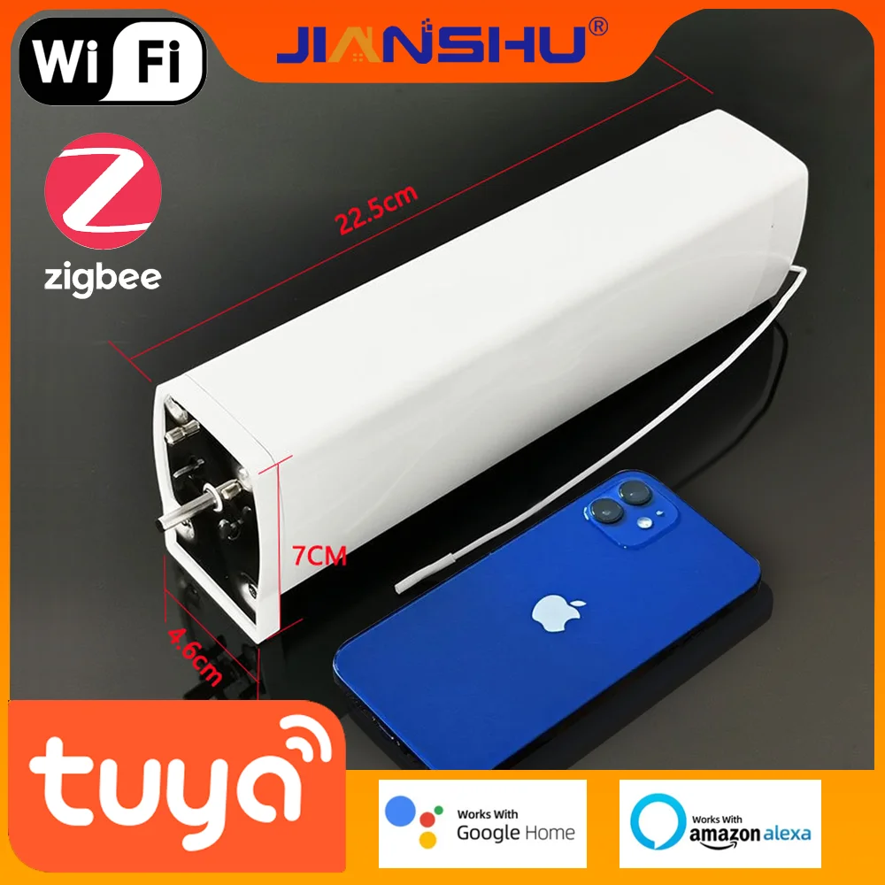 Jianshu Tuya Smart  Home Curtain Motor Zigbee Smart Curtains Wifi  Mini Electric Motors for Curtains Work with Smart Life  Alexa