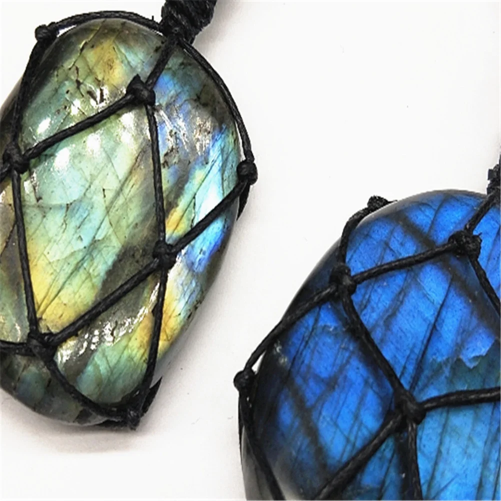 

Moonstone Pendant Necklace Hand-Woven Style Fashion Delicate Clavicle Chain Fine Workmanship Jewelry Gift for Women Ladies