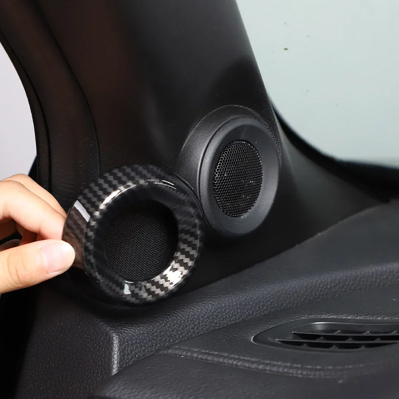 

For Honda Pilot 2015-2022 ABS Carbon fiber/Red Car Dashboard A-pillar Tweeter Cover Speaker Decorative Cover Accessories