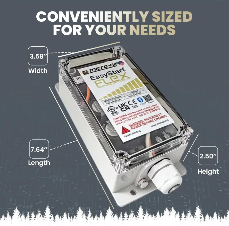 

EasyStart FLEX 398 — комплект плавного пуска Bluetooth для домашнего кондиционера, автофургона и коммерческого использования, работает с генераторами